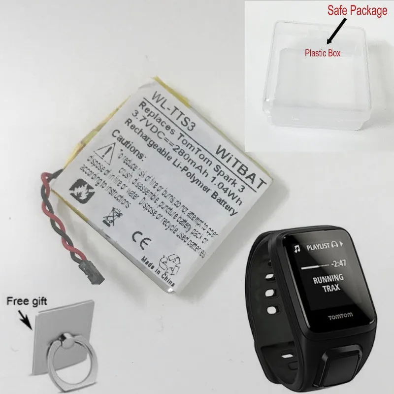 New 3.7v 1.04wh Battery For Tomtom Spark 3 Gps Fitness Watch + Gift - Smart Accessories - AliExpress