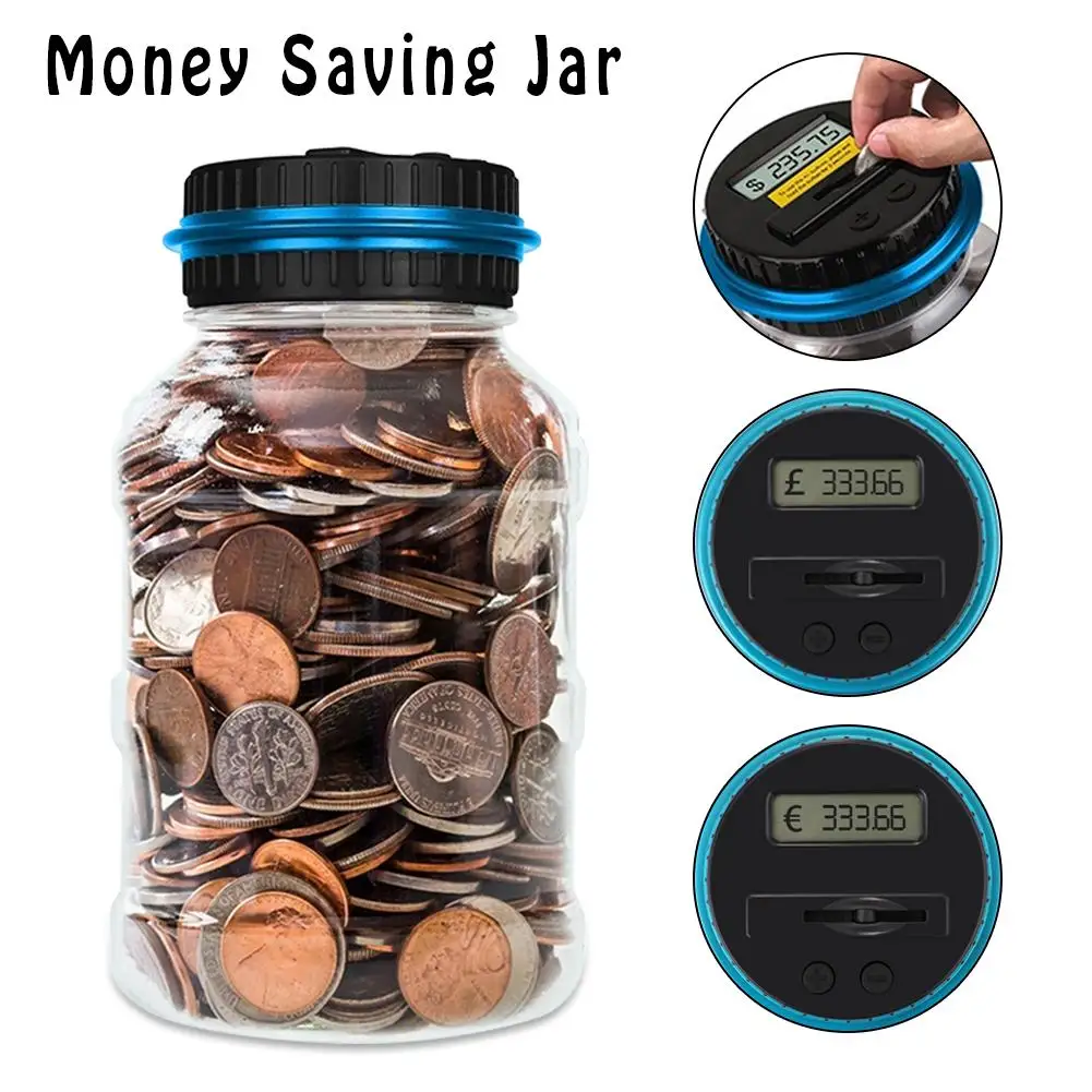 1.8L Piggy Bank Counter Coin Electronic Digital LCD Counting Coin Money