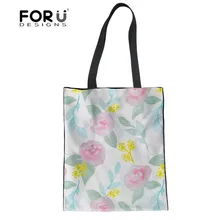 FORUDESIGNS/Женская многоразовая хозяйственная сумка, летняя винтажная Цветовая печать, многоразовый тканевый сумки для шоппинга, Повседневная парусиновая сумка