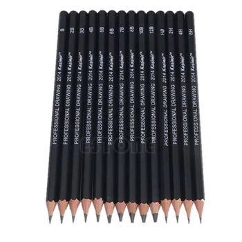 

14 Pcs/Set Art Supplies Sketch Art Drawing Pencil 12B 10B 8B 7B 6B 5B 4B 3B 2B 1B HB 2H 4H 6H