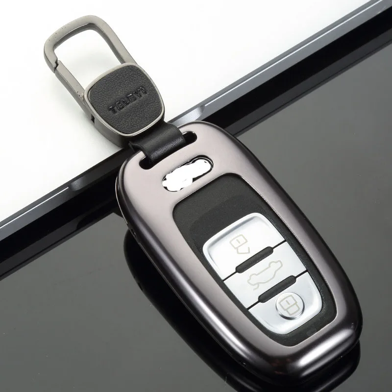 Алюминиевый Брелок для автомобильных ключей, чехол для ключей в виде ракушки кожаный ремень Алюминий брелок для ключей из мешок для хранения для Audi A4L A5 A6L A7 A8L S5 S6 Q5 SQ5 RS5