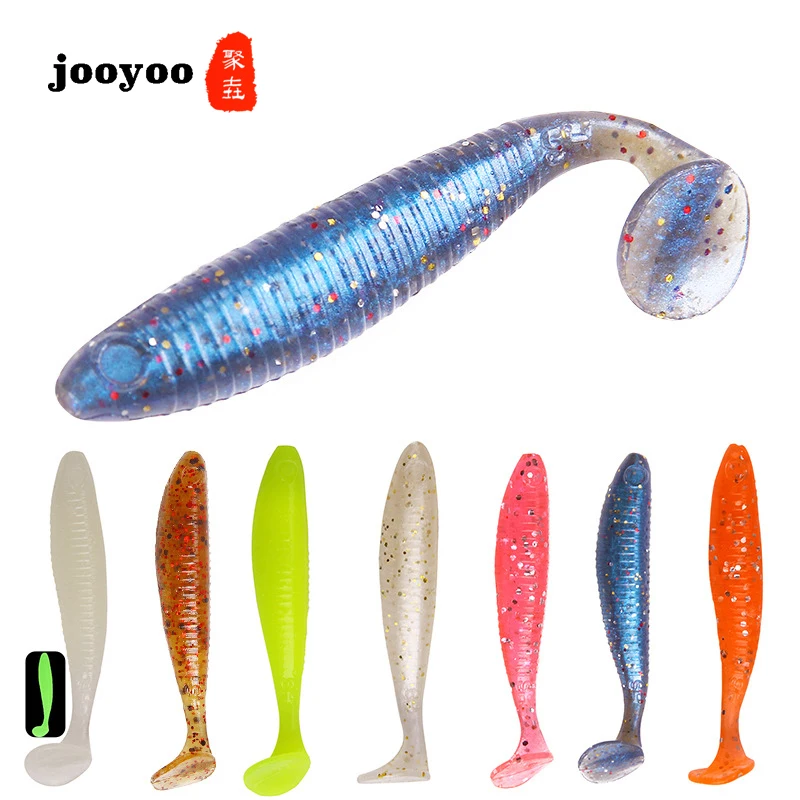 

Soft Lure Bait T-tail Silicone Fishing Lure 1.1g/5cm 30/pcs Artificial Wobblers Worm Bait Soft Worm Fishing Tackle jooyoo