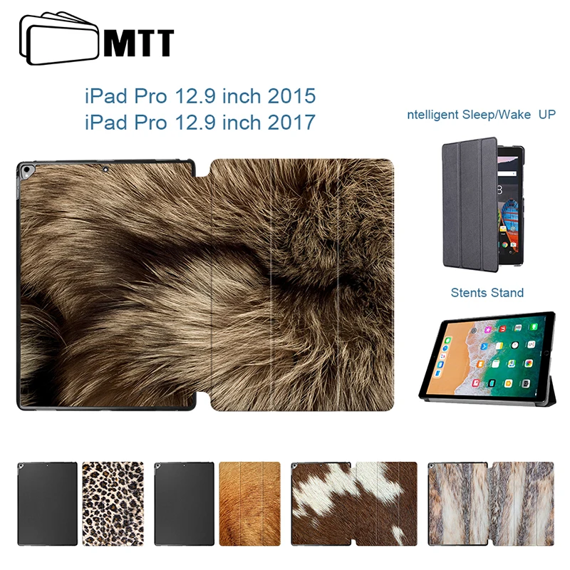 

Animal Fur Case for iPad Pro 12.9 inch, MTT PU Leather Protection sleeve Tablet PC Back Shell Cover for ipad pro 12.9 2016 case