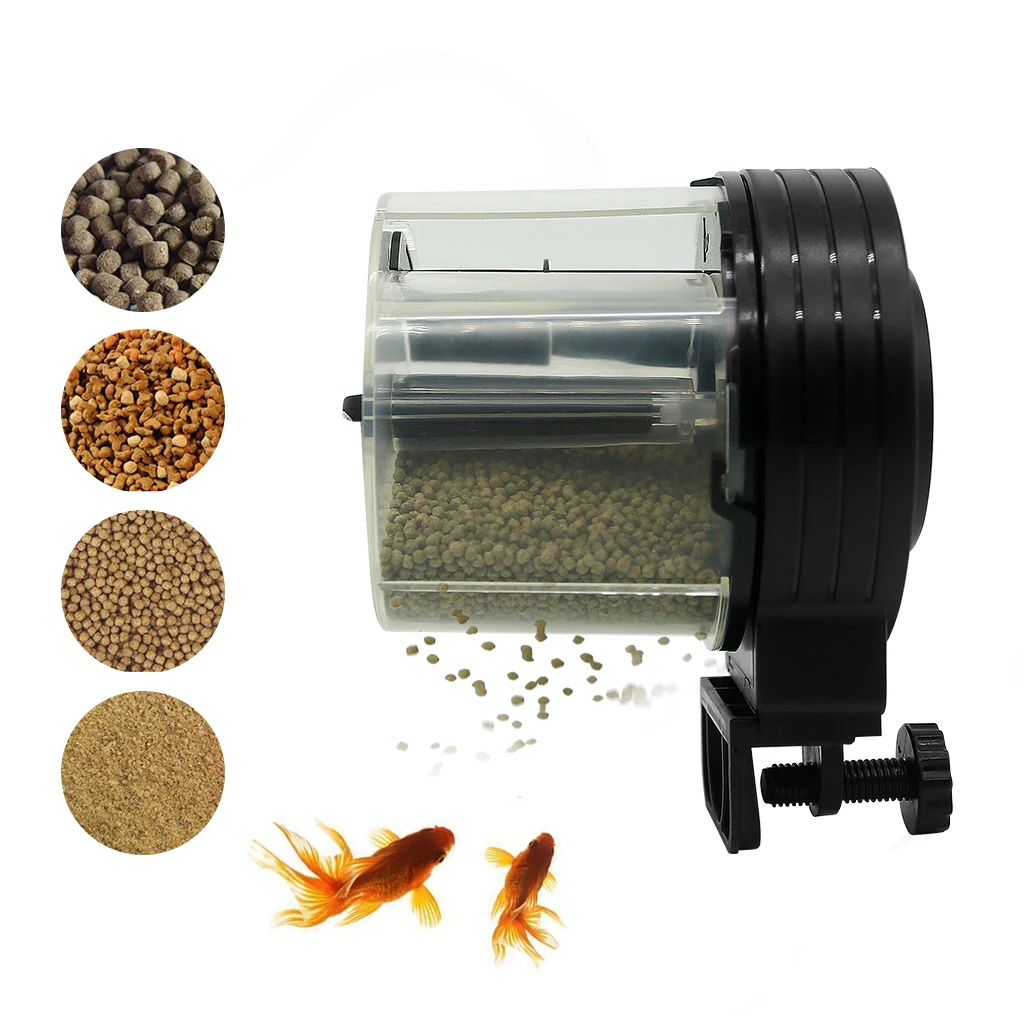 

Mini Automatic Fish Feeder Aquarium Tank Timer Feeder Vacation Auto Fish Feeder for Aquarium&Fish Tank Vacation&Weekend Black