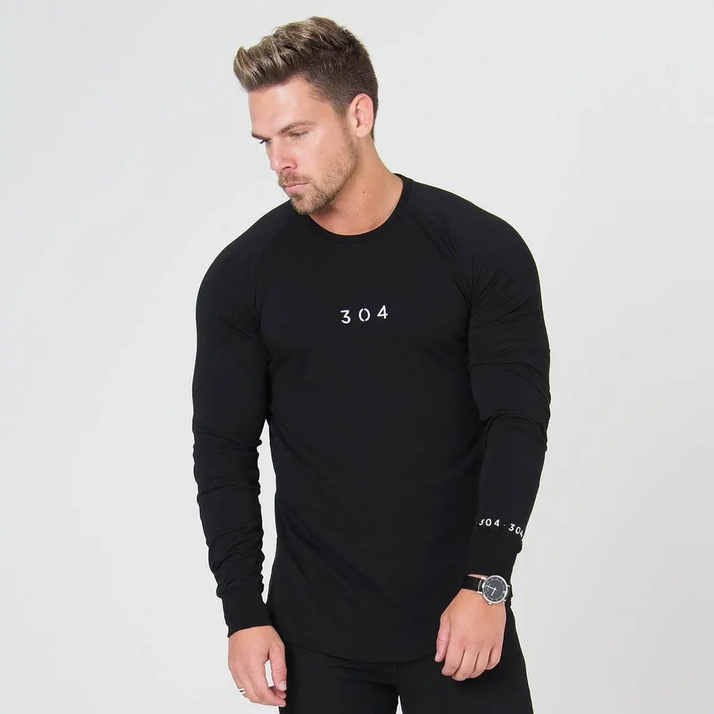 

New 2018 Black White Brand Patchwork And Printed stitching Lether Design Long Sleeve T Shirt Men Cotton Casual Autumn Clothing