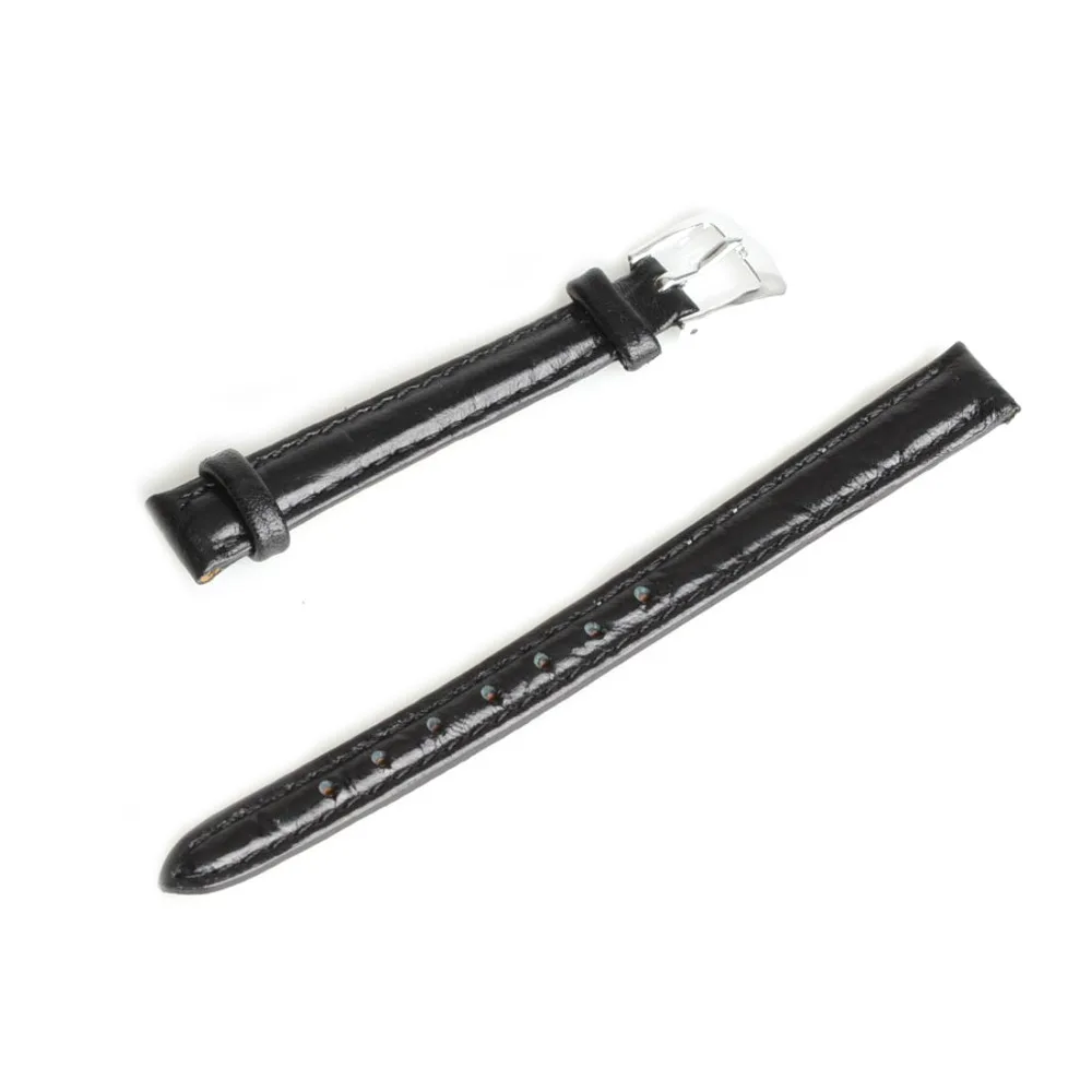 

14mm Replace Genuine Leather Watchband Black Color Watch Strap Accessories Watch band for Lady Girl Women Kids Dress Watch