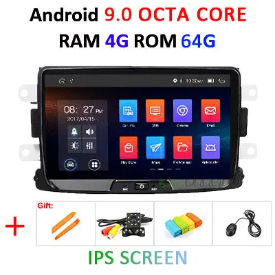 8" DSP IPS 64G Android 9.0 Car GPS Radio For Dacia Sandero Duster Renault Captur Lada Xray2 Logan 2n Navigation Screen NO DVD PC - Цвет: 9.0 4G 64G