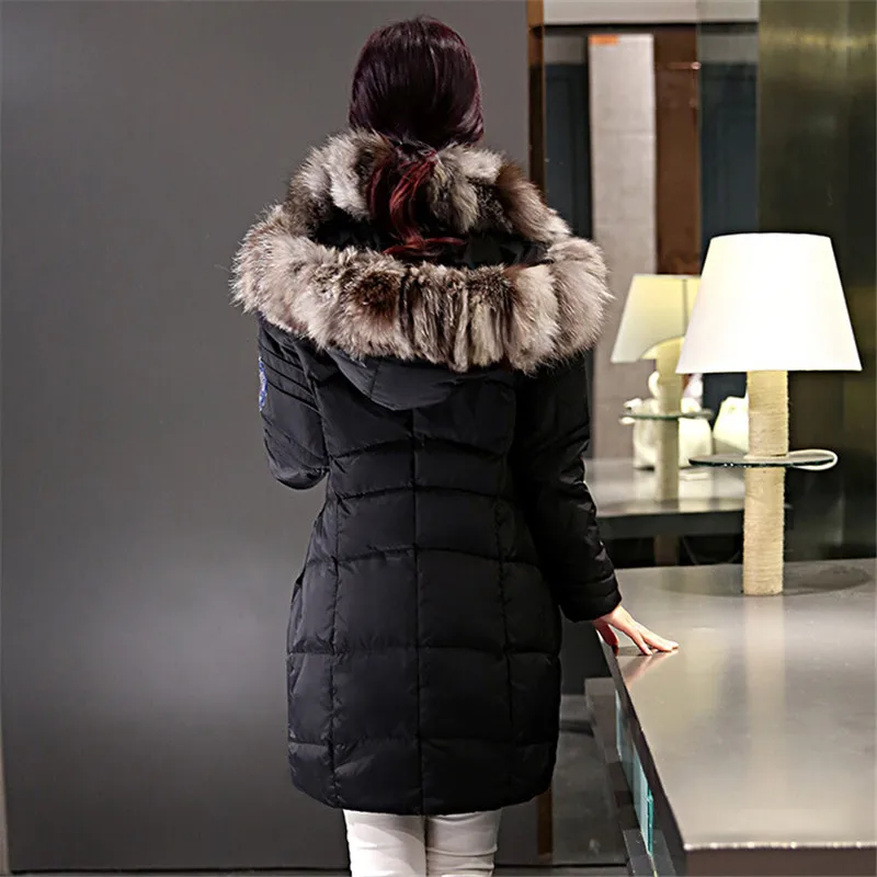 Зимняя женская куртка, женская тонкая куртка со съемным меховым воротником и удлиненными секциями, толстая зимняя куртка S-XL