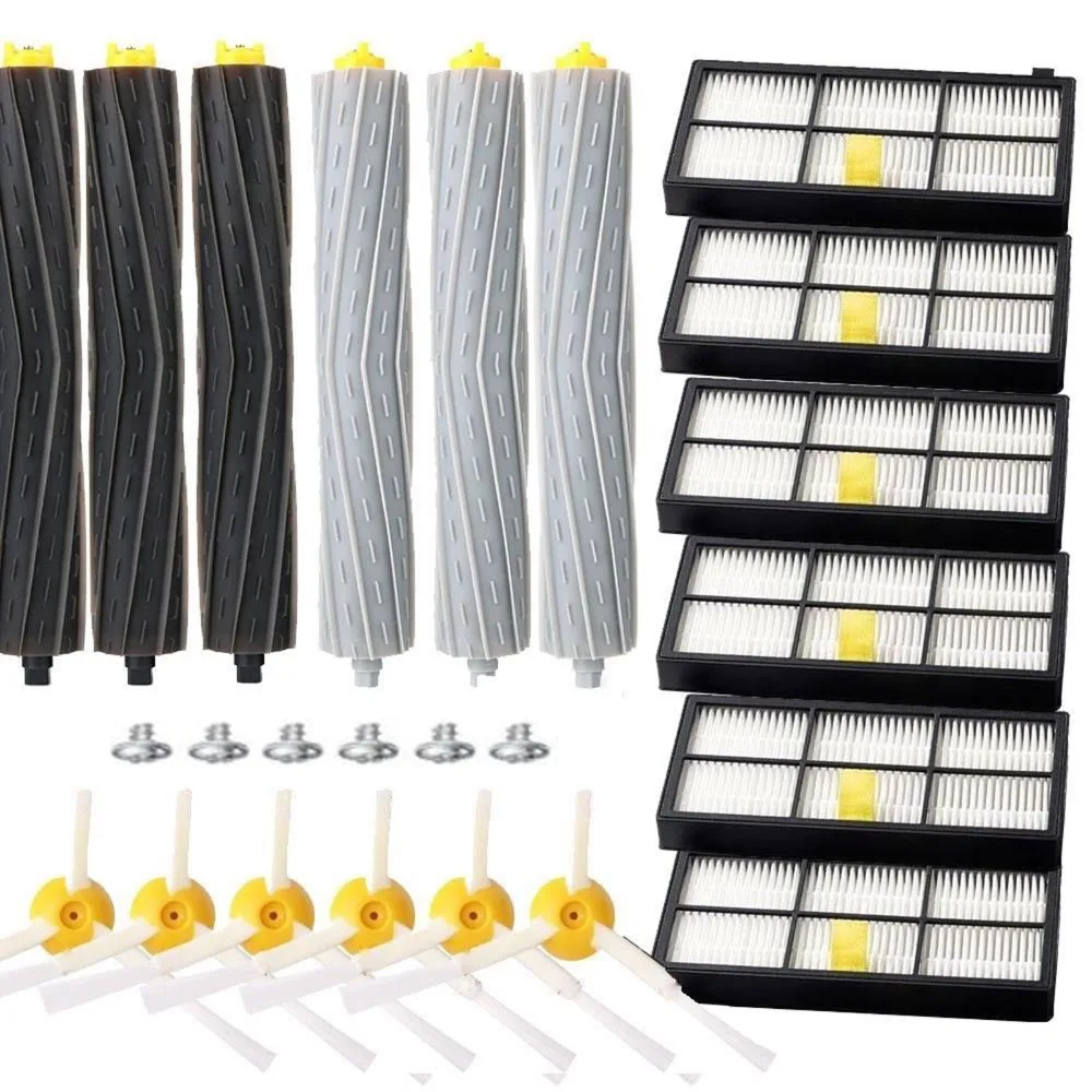 

6xSide Brush+6xHEPA Filter+3 Pairs rotating debris extractors for iRobot Roomba 800 Series 800 870 880 980 Vacuum Cleaner Parts