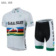 SAIL SUN Белый велосипед одежда для велоспорта/Велоспорт Джерси наборы с нагрудником быстросохнущая Мужская велосипедная спортивная одежда с коротким рукавом CC6132