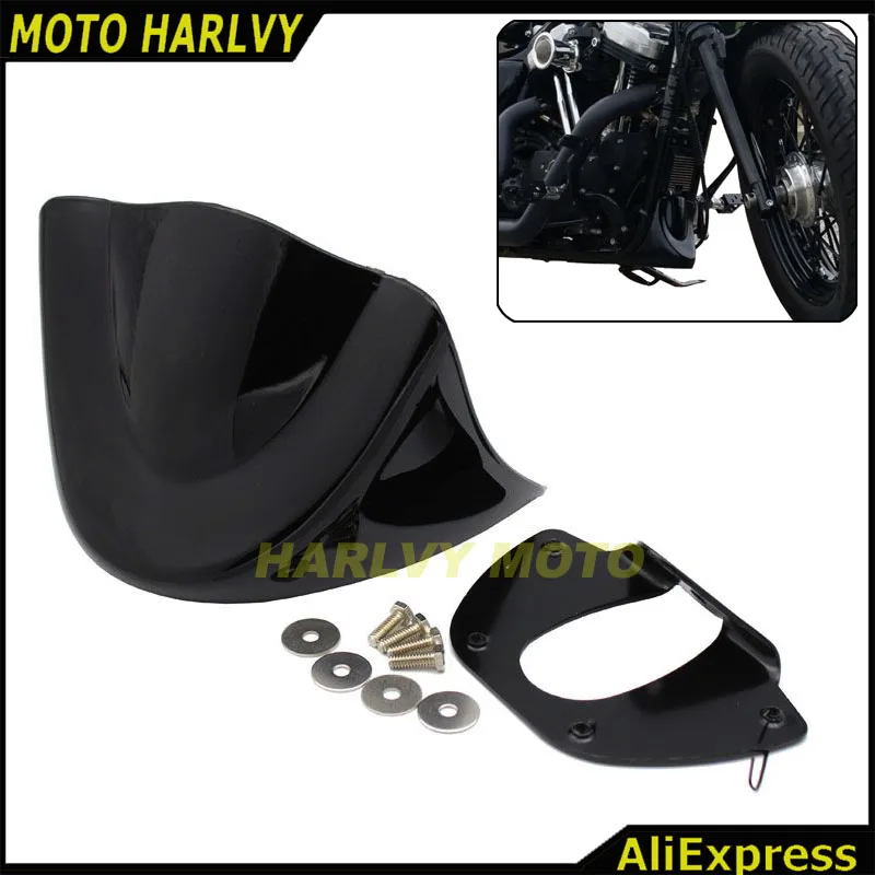 Gloss Black Motorcycle Lower Front Chin Spoiler Air Dam Fairing Cover