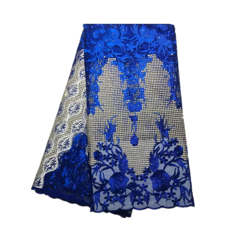 

african french tulle lace fabrics with stones for party dress in 5yards