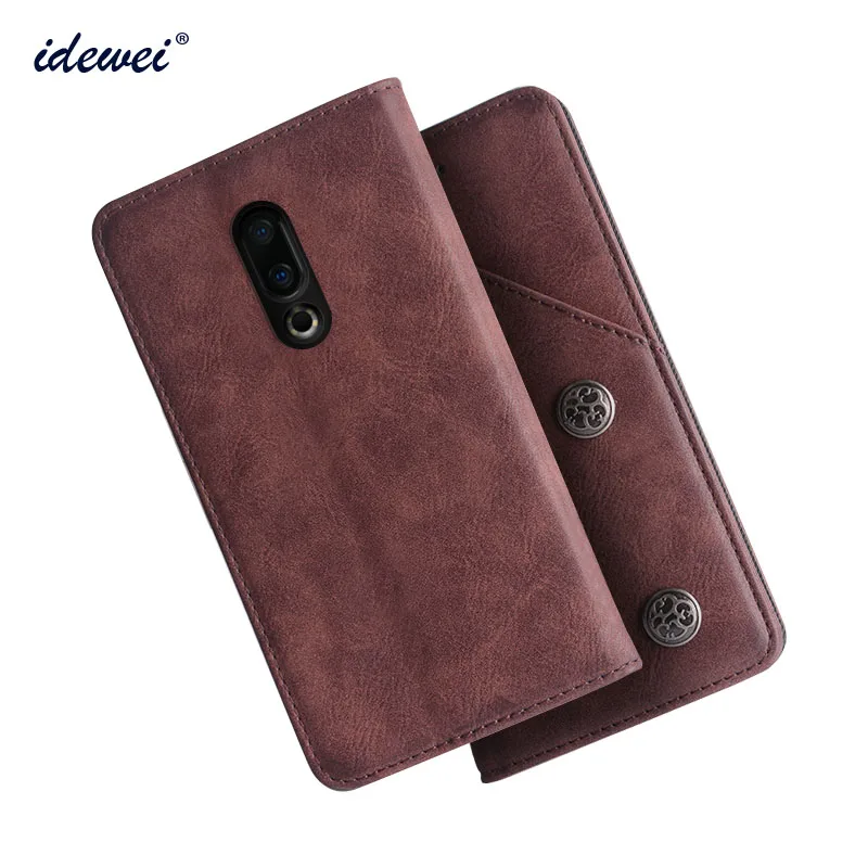 comprar IDEWEI Para Caso Capa de Couro de Luxo Do Caso Da Aleta Para Meizu Meizu 16 16th M882Q Protective Phone Case