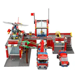 Строительные блоки городской грузовик осветительная пожарная станция Модель 774 шт. кирпичи развивающие игрушки для детей