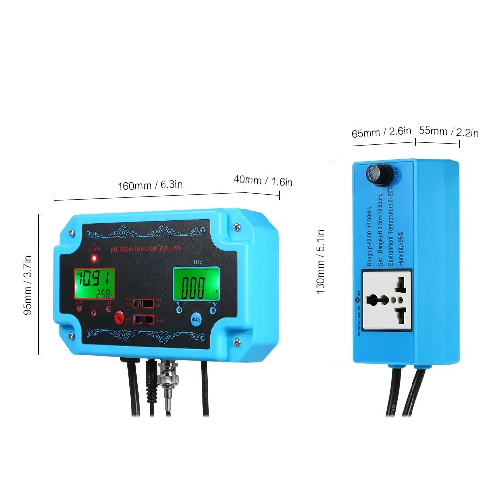 Профессиональный 3 в 1 pH/TDS/TEMP датчик качества воды pH контроллер с разъем реле Repleaceable электрод тестер качества воды