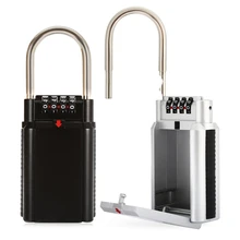 Big Capacity 4 Dial Key Storage Combination Padlock Security Lock Box For Doorfor Home Outdoor Safe
