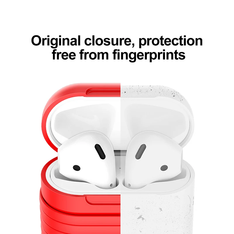 Силиконовый чехол Baseus для Airpods, защитный чехол для Apple Airpods, чехол для зарядки, чехол с ремешком против потери, для Airpod Air pods