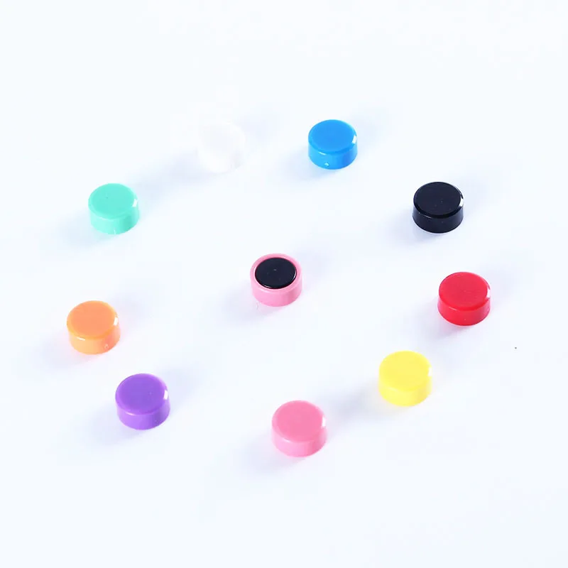 

Neodymium magnets strong permanent fridge nut magnet.round and colorfull is used on the white board or steel door Dia is 10mm
