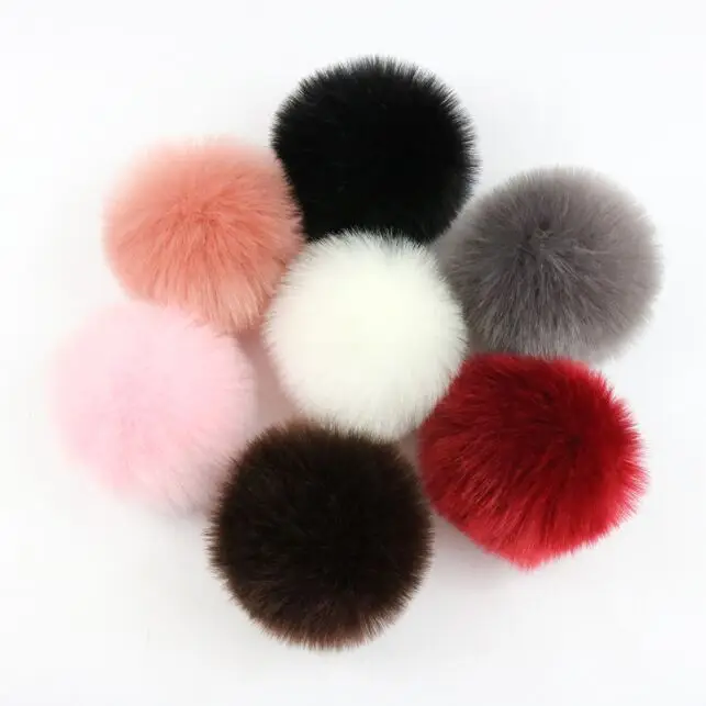 

Winter 10cm Polyester Fur Pom poms For Knitted Hats Beanies Skullies Fluffy Artificial Fur Hairball For Knit Caps Skullies Bags