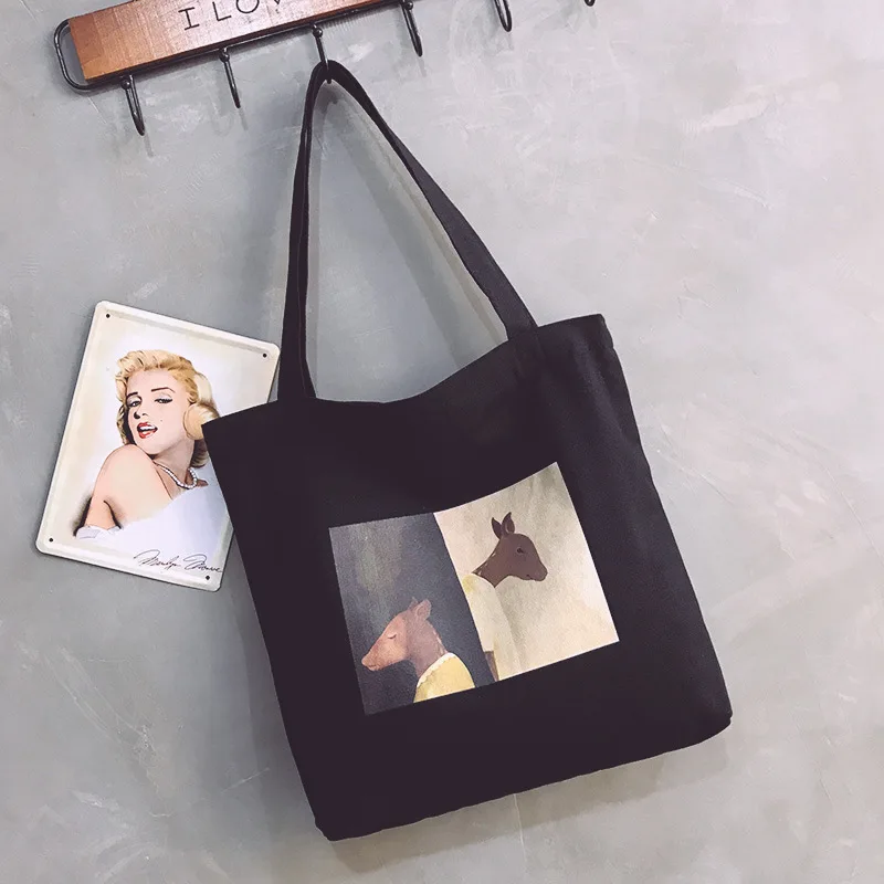 

Ladies Cloth Canvas Tote Bag Handmade Cotton Shopping Travel Women Folding Shoulder Shopping Shopper Bags Bolsas De Tela