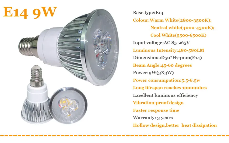 Светодиодный ламповый светильник Точечный светильник GU10 E27 E14 3000K 4000K 6500k MR16 DC 12 В 9 Вт 12 Вт 15 Вт Замена галогенной лампы AC 110 220 В Энергосбережение