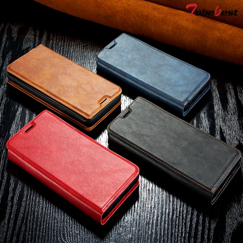 

Tobebest Leather Case For Redmi Note 7 Business Magnetic Flip Wallet Case For Xiaomi Redmi Note 7 Pro Cover With lanyard
