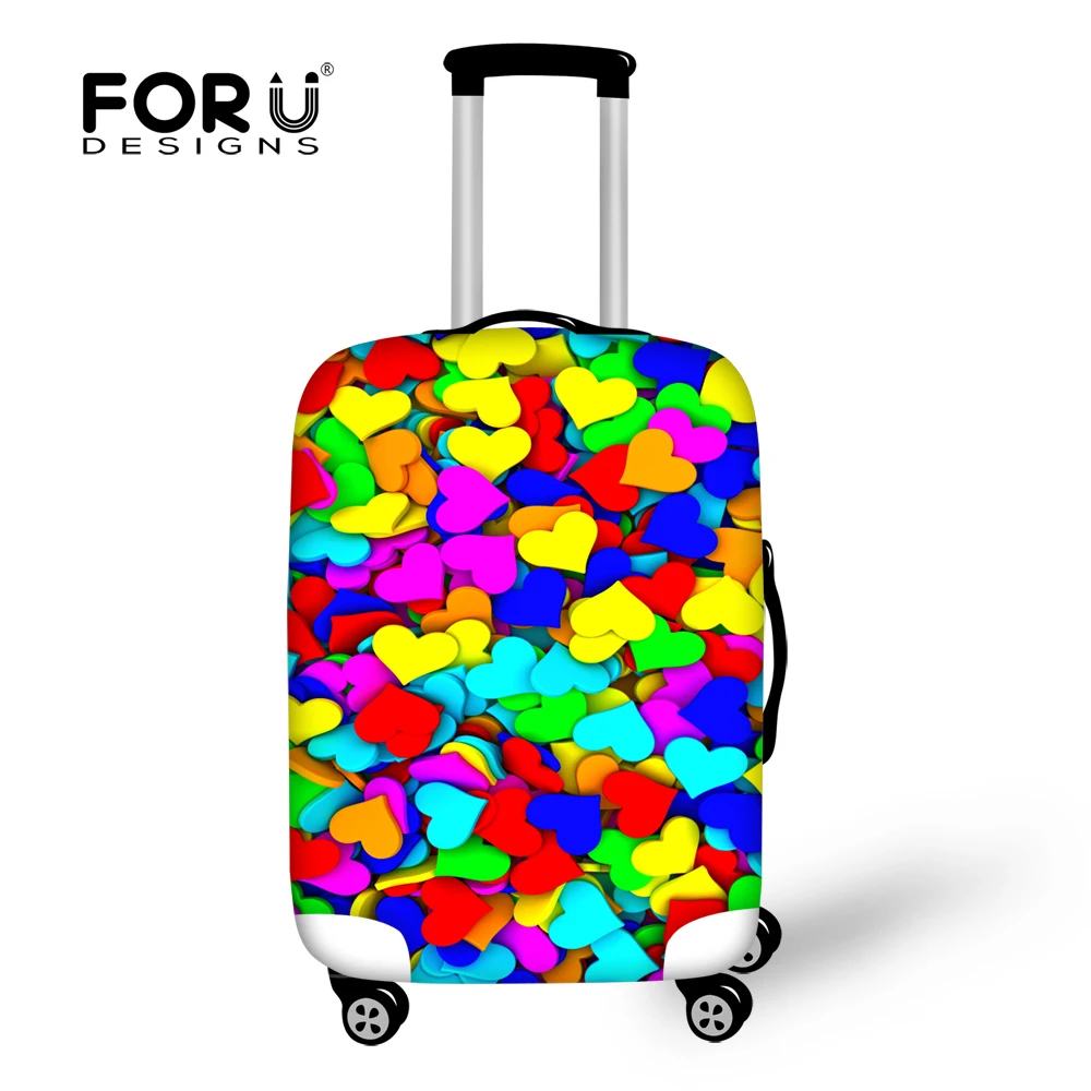 

FORUDESIGNS Heart-shaped Elastic Waterproof Rain Cover Luggage Protective Cover For 18''-30'' Suitcase Case Cover Travel Cover