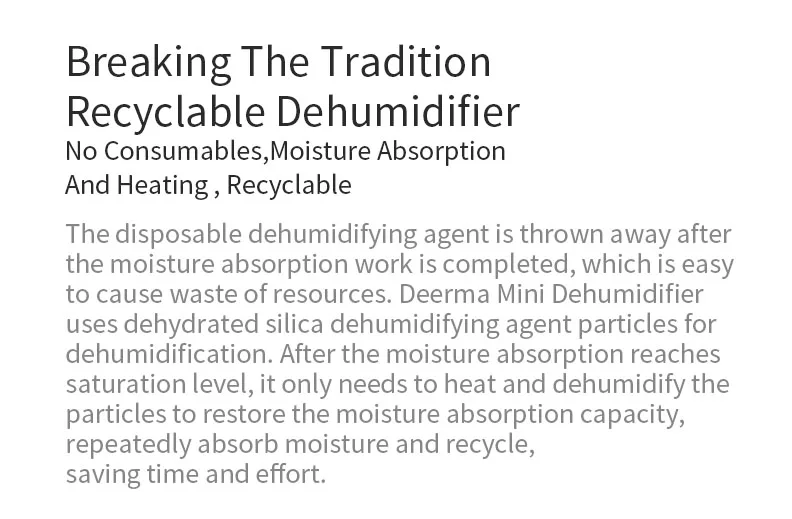 Xiaomi Deerma Recyclable Mini Dehumidifier Reduce Air Humidity Dry/Wet Visual Window Holes Design Moisture Absorption Drying H20