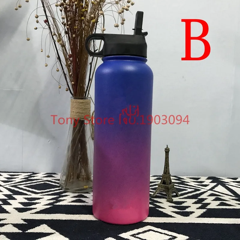 2018 Colorful Insulated Stainless Steel Water Bottles 18OZ/32OZ/40OZ Wide Mouth with Sport Lids