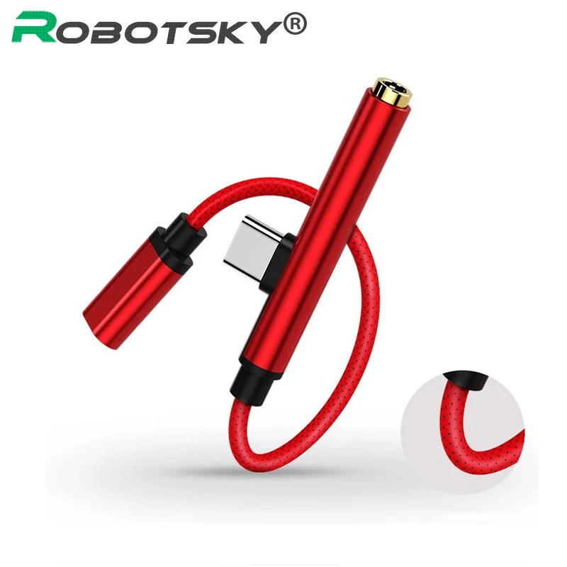 

USB Type C to 3.5mm Jack Aux Audio Converter USB-C Type-C Charge Adapter Headphone Splitter Cable