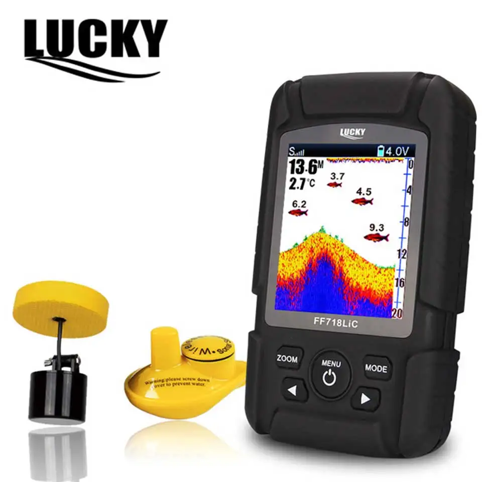

LUCKY Sonar sensor Folating & waterproof Wired and wireless Fish Finder FF718LiC Sonar Sounder Alarm Transducer Fishfinder