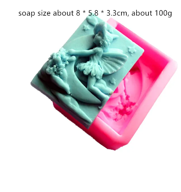 

Moon Pattern Fairy Silicone Carving Molds DIY Soap Making Square Silicone Mold Angel Mold