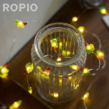 

ROPIO 3M Coconut Palm 30 LEDs Lighting Strings Silver Copper Wire 4.5V Warm White With AA Battery For Wedding Party Home Decor