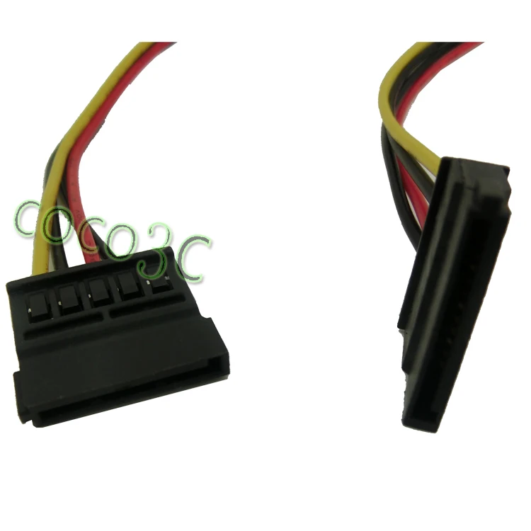 الشحن مجانا 10 قطع 4pin القرص المرن السلطة ميناء الذكور إلى 15pin sata أنثى محول كابل الطاقة