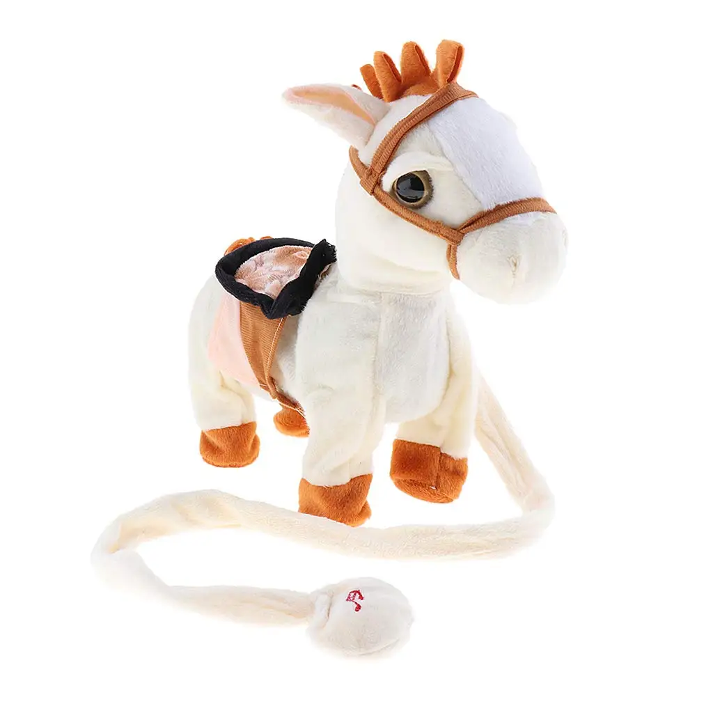 Plush Pony Toy Electronic Horse Doll Singing Dancing Stuffed Animal Educational Toys Birthday Gift for Children Kids Toddler