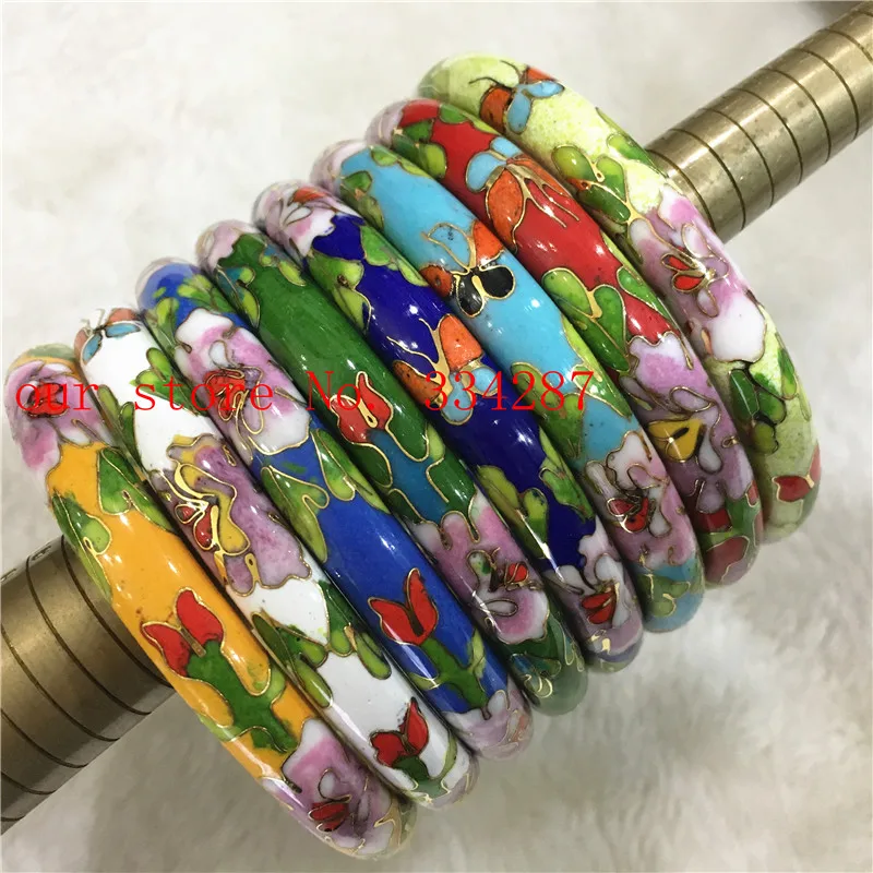 

Wholesale 1PCS Chinese Handmade Cloisonne Enamel Cuff Hollow Bracelet Bangle 009