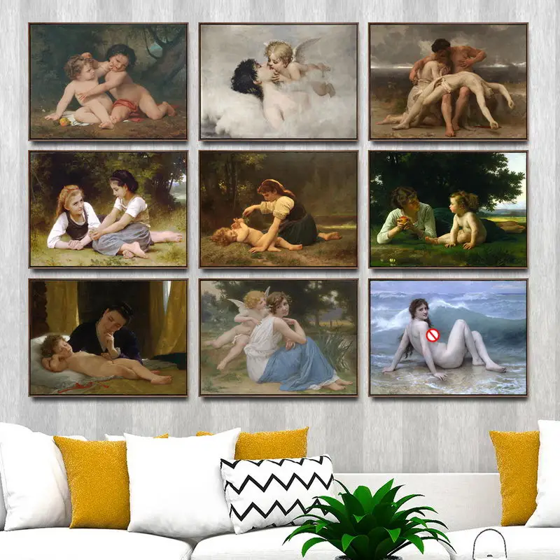 

Home Decoration Canvas Painting Hd Pictures Wall Art Printed French Characters Nordic Watercolor Modular Poster For Living Room