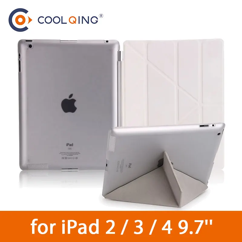 

Multi-folded Tablets Case For iPad 2/3/4 Smart Wake Up Sleep Protective Cover Auto Adsorption PC Hard Tablet Case For iPad Case