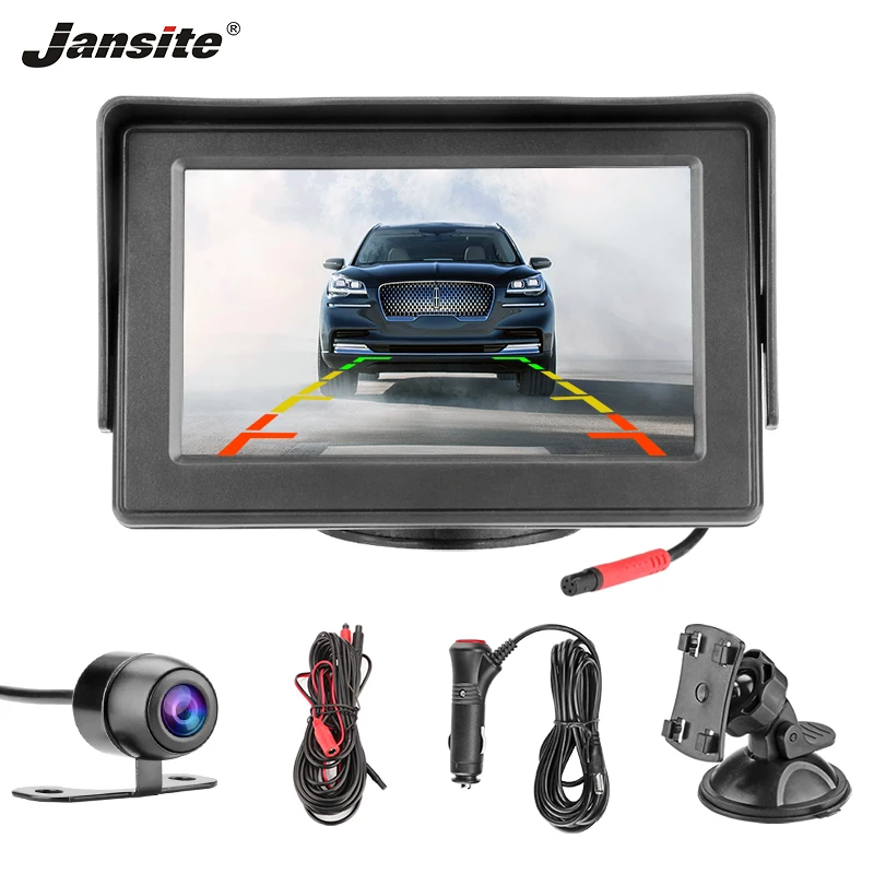 Jansite 4 3 &quotавтомобильные мониторы TFT LCD монитор заднего вида для парковки система