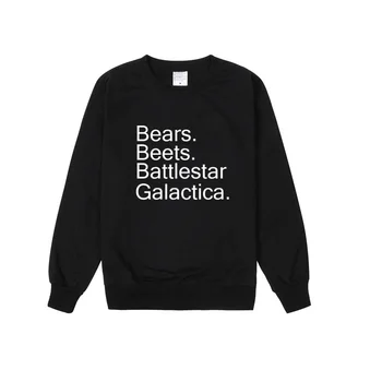 

Vsenfo Bears Beets Battlestar Galactica Sweatshirt Women Crewneck Pullover The Office Tv Show Hoodies Harajuku Teen Jumper Hoody