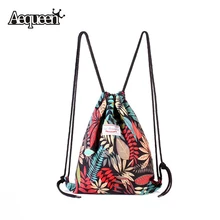 Femmes d’été Cordon Sac À Dos Motif de Feuille Oxford Chaîne Sacs à Bandoulière Sac À Dos Sac Sac Étudiant Cru sac D’école Mochila