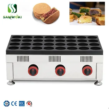 

Commercial wheel cake red bean cake maker machine egg burger machine LPG gas stall nonstick pan 32 hole meat egg machine furnace