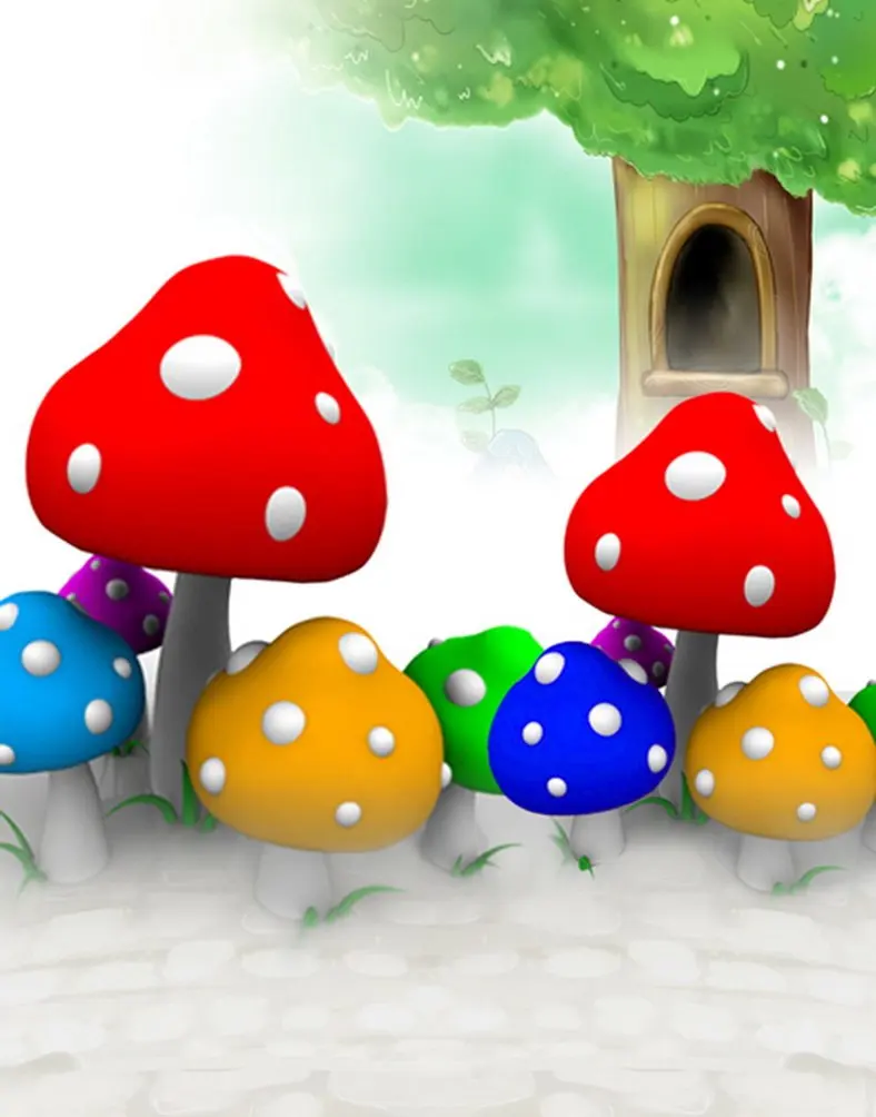 

5x7ft Cartoon Mushroom Tree Photography Backdrops Photo Props Studio Background
