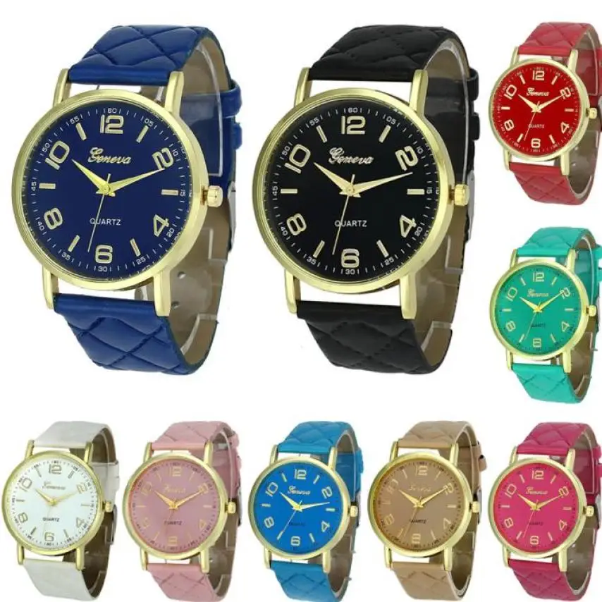 

Casual Leather Quartz Watches Women Analog geneva wristwatches Digital Ladies Students Children Women Watches relogio feminino