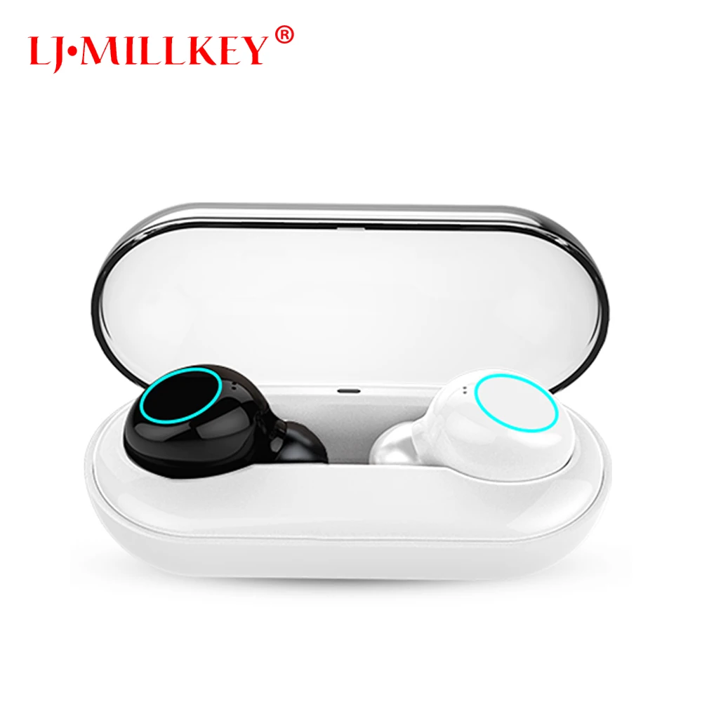 

TWS 5.0 Bluetooth Earphone True Wireless Earbuds Stereo Mini Headset Sport Headphones with Microphone Charging Box for Phone