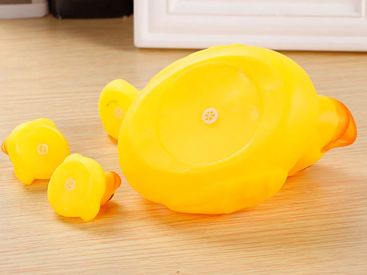 Милые детские игрушки для ванной сжимаемые животные резиновая утка BB для купания воды гонка скрипучий с 1 большой и 3 маленький