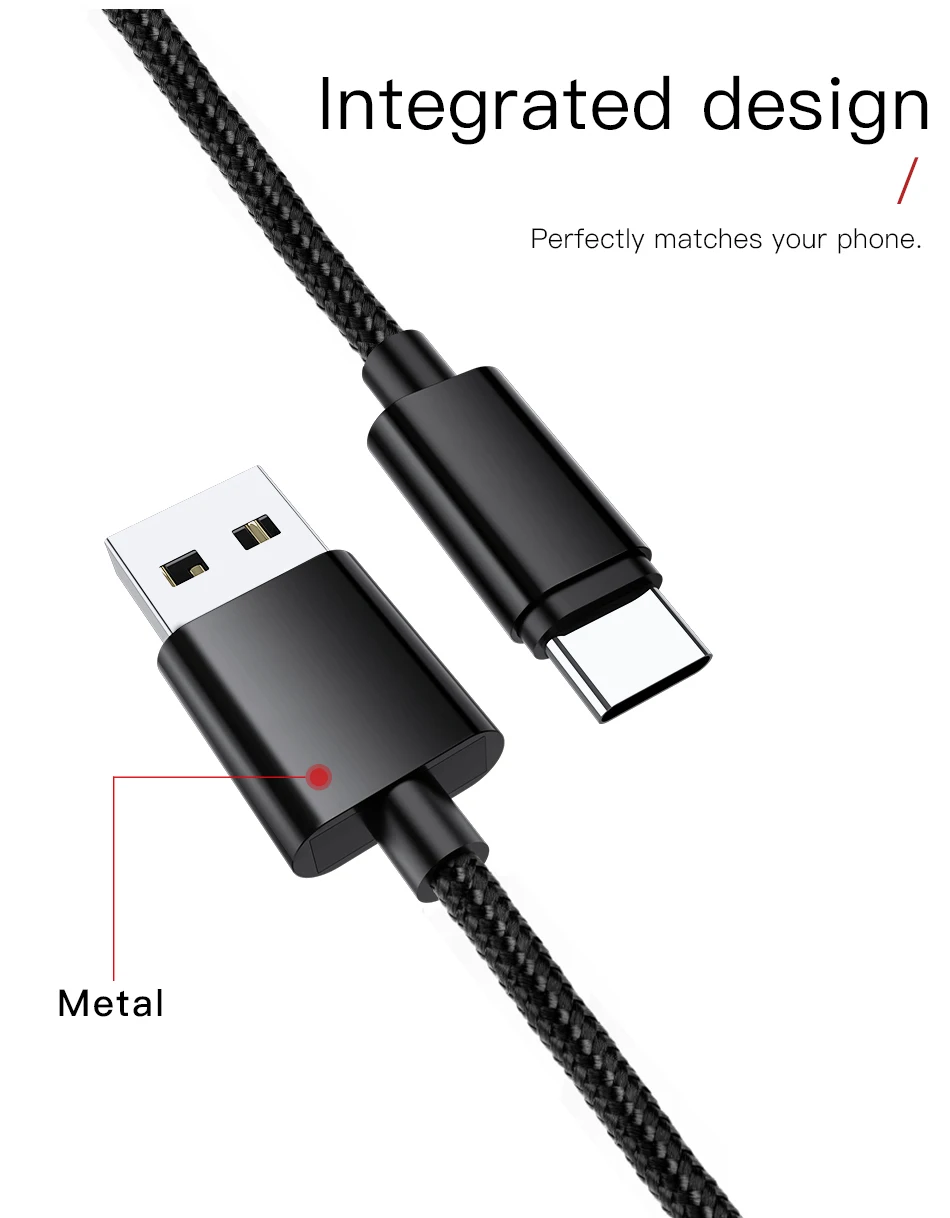 Mofi Micro usb type-C кабель передачи данных для быстрой зарядки нейлон данных для Xiaomi huawei samsung Oneplus type-C телефонный кабель