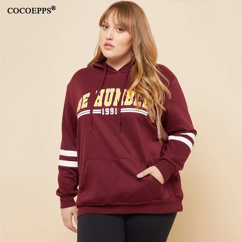 4XL 5XL 2019 Plus size Casual Sweatshirt Long Sleeve Woman Pullover Letter Print Tops Big Loose Hoodies Kawaii | Женская одежда