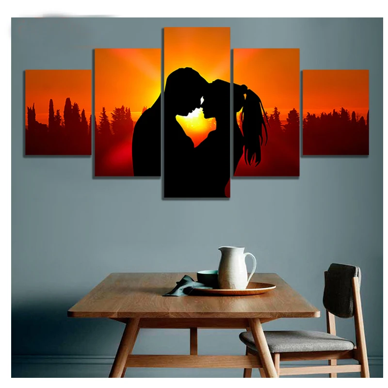 

5 Pieces diamond painting mosaic Embroidery Sunset Couple Love diamond mosaic Decoration,diamond Picture Artwork