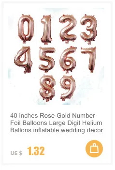 40 дюймов 32 дюймов 16 дюймов синий золотой розовый серебряный цифра шар цифра фольга День рождения Свадьба украшения шары